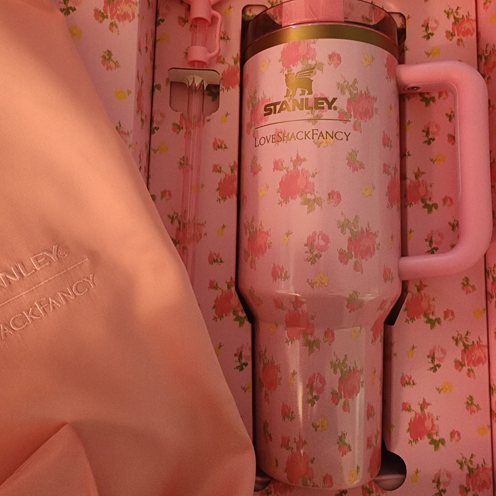 Ibiza Sunset Stanley x LoveShackFancy Pink Floral Party Tumbler 40 Oz